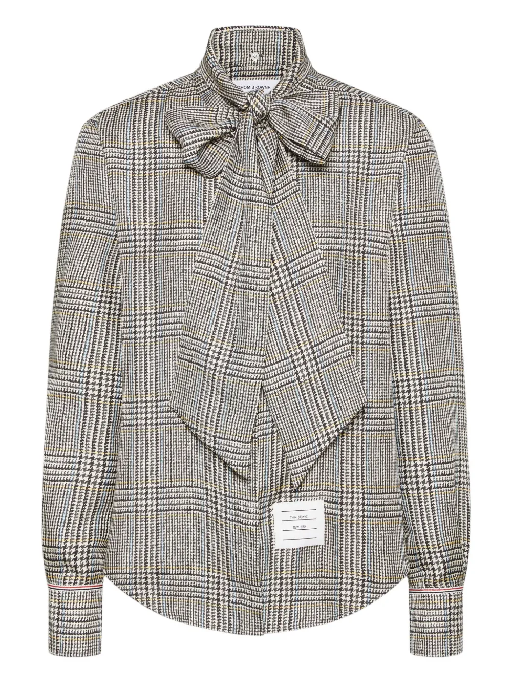 Thom Browne houndstooth-check bow-tie shirt | Black | Image 1