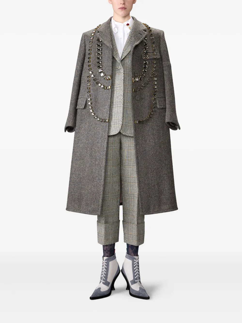 Thom Browne Blouse met kristallen detail en zak - Wit