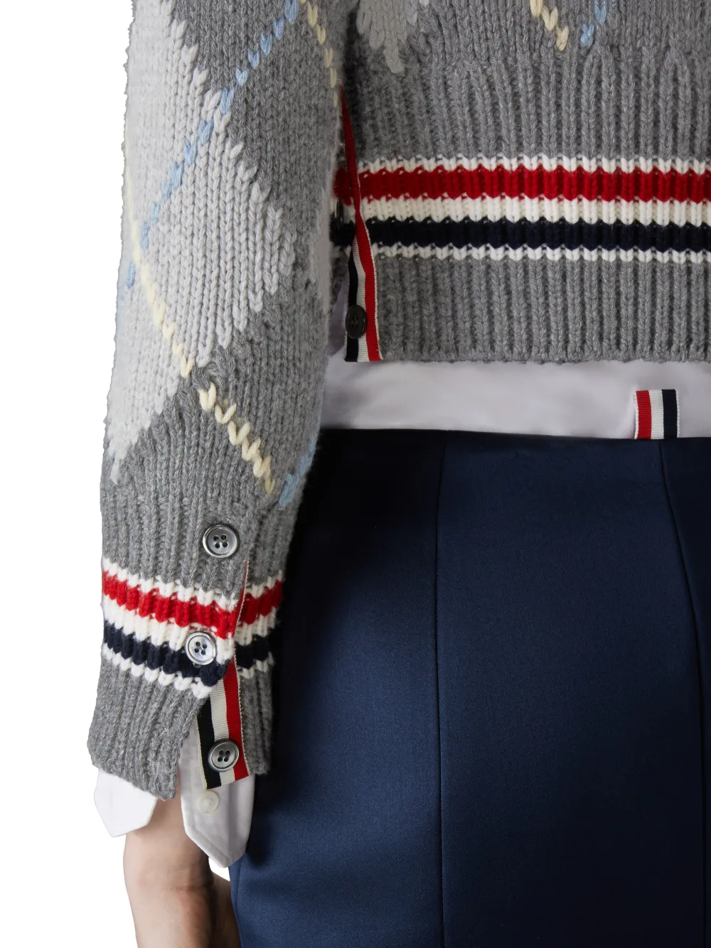 Thom Browne Vest met argyle-intarsia van merinowol Grijs