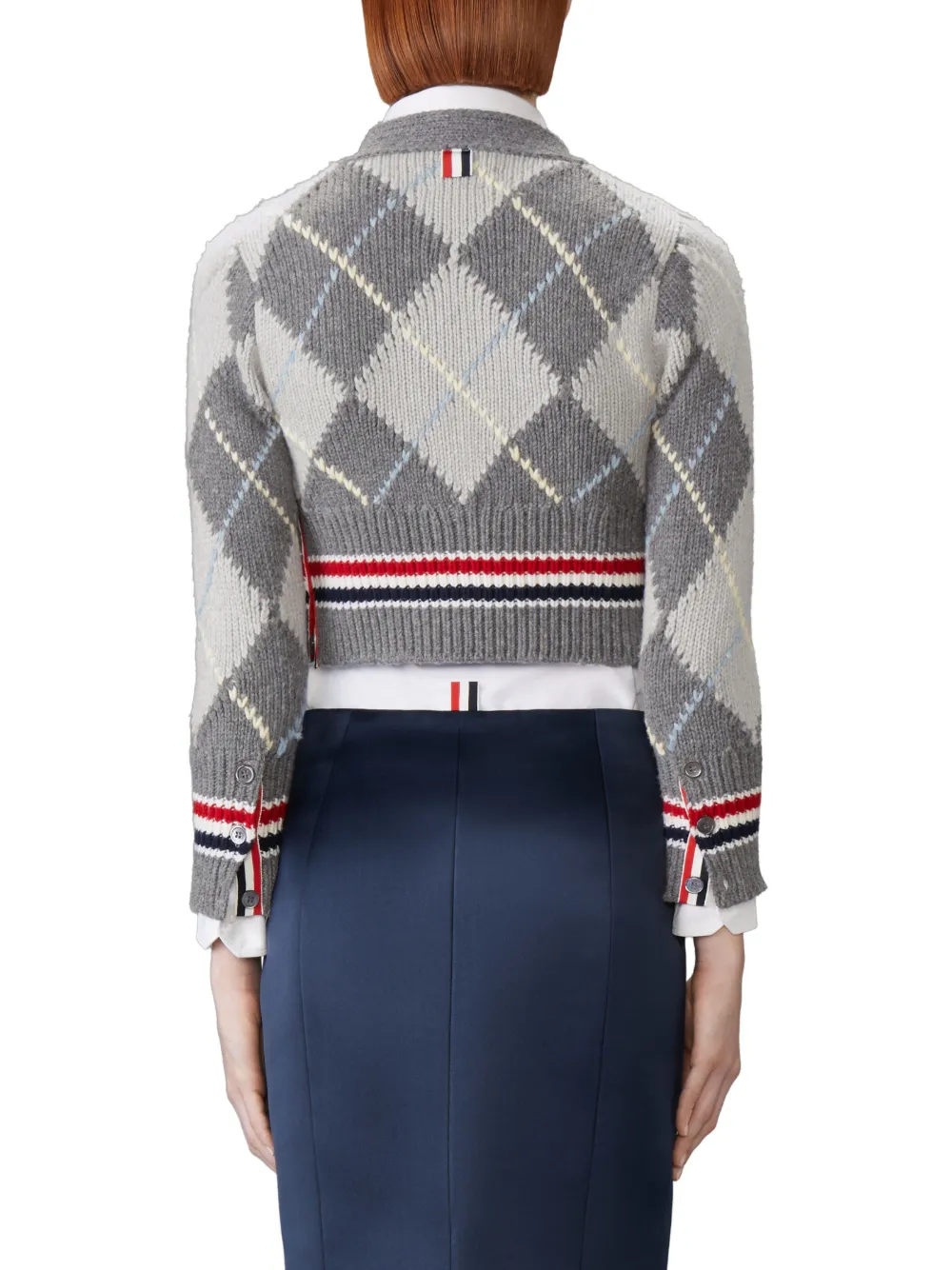Thom Browne Vest met argyle-intarsia van merinowol Grijs