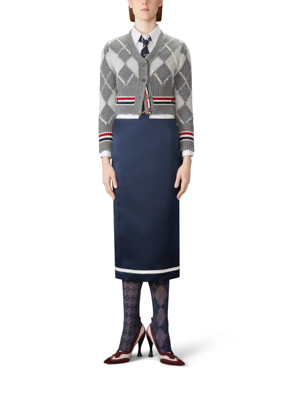Thom Browne cardigan à motif losanges en intarsia | Cardigans | Image 2