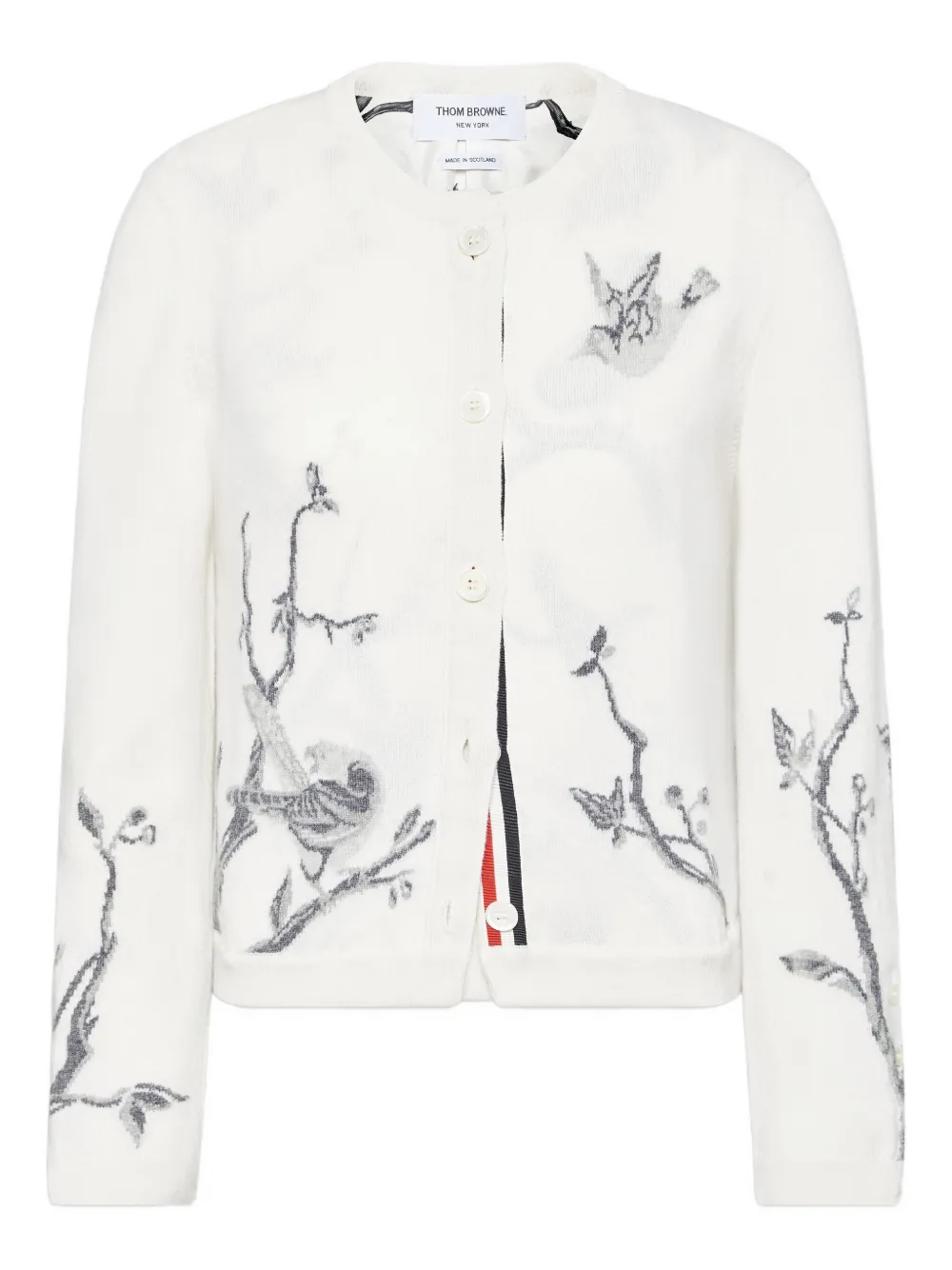 Thom Browne Cardigan Mit Langen Ärmeln In White