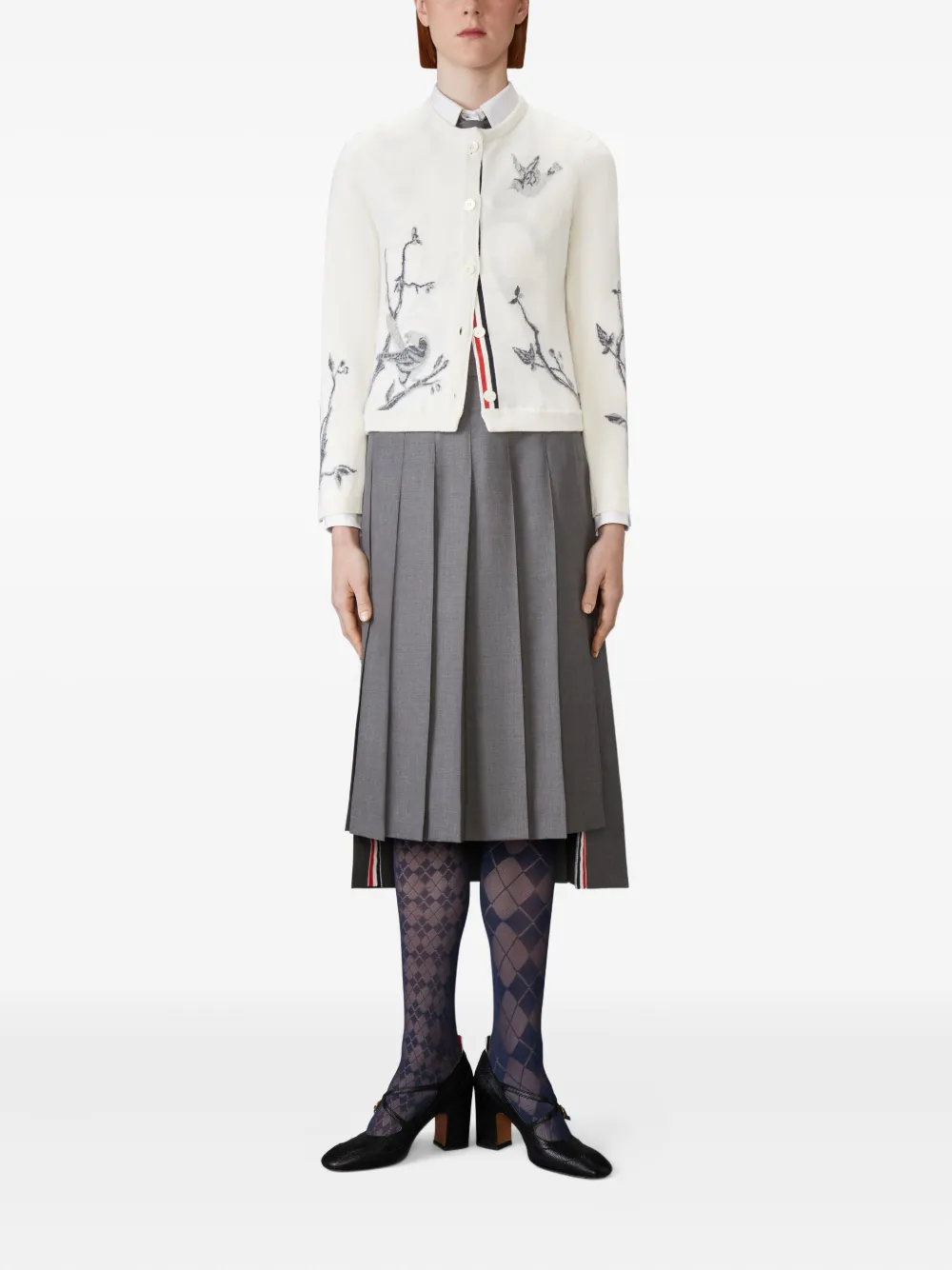 Thom Browne Cardigan Mit Langen Ärmeln In White