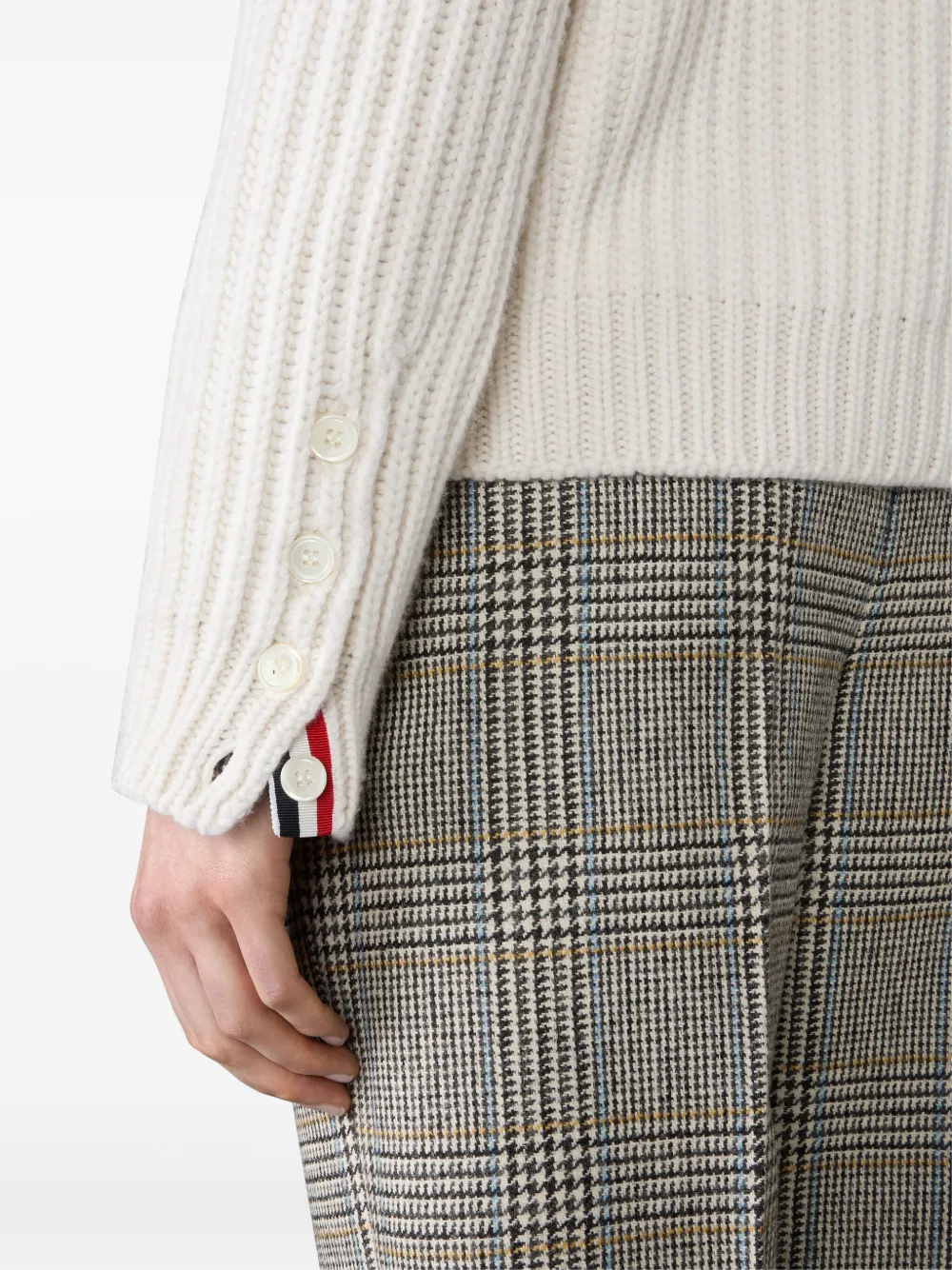 Thom Browne Kasjmier vest met half stiksel en Swarovski-kristallen Wit