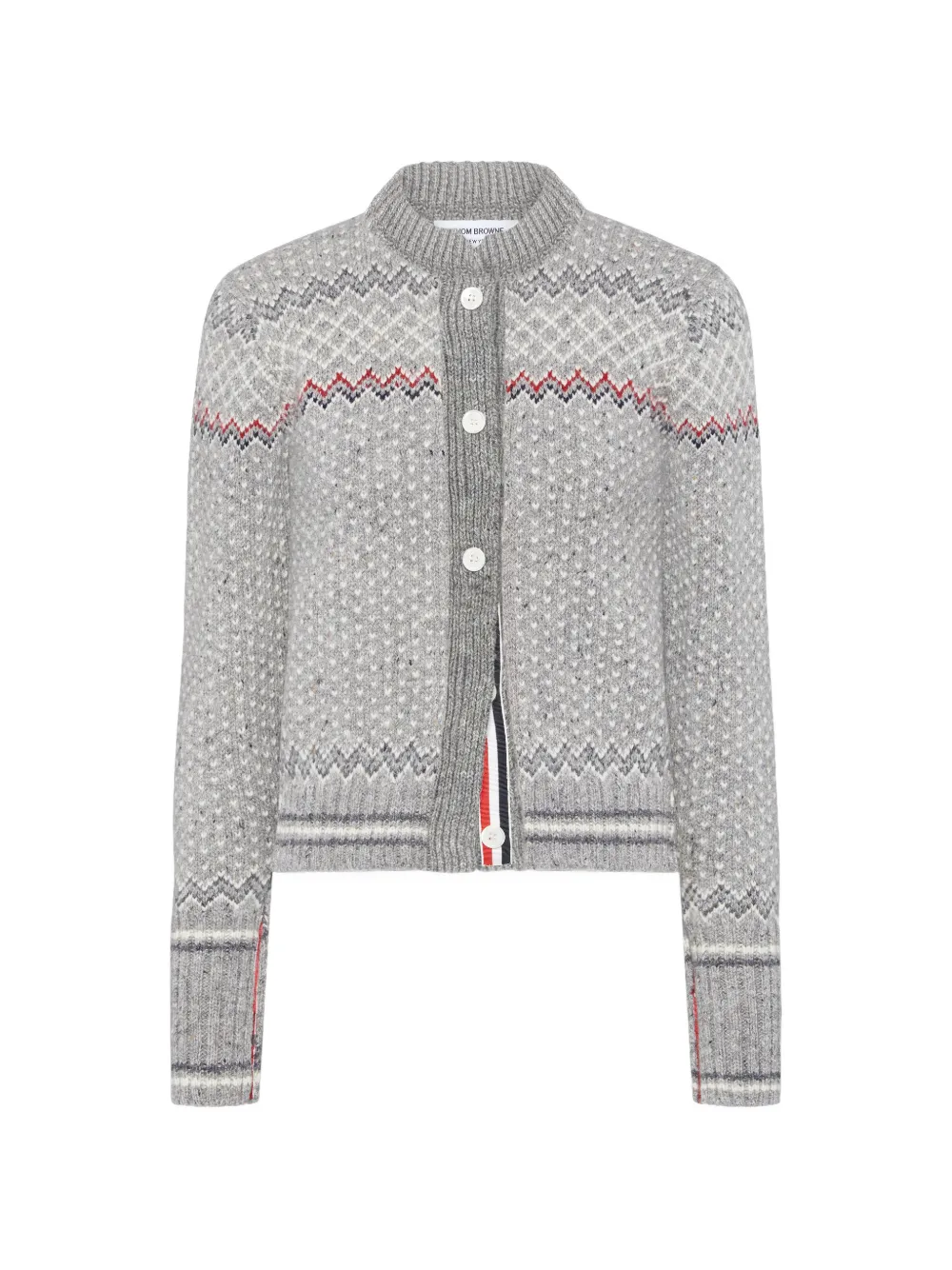 Thom Browne Cardigan mit Fair-Isle-Strickmuster - Grau