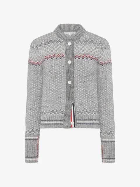 Thom Browne fair isle jacquard donegal cropped cardigan