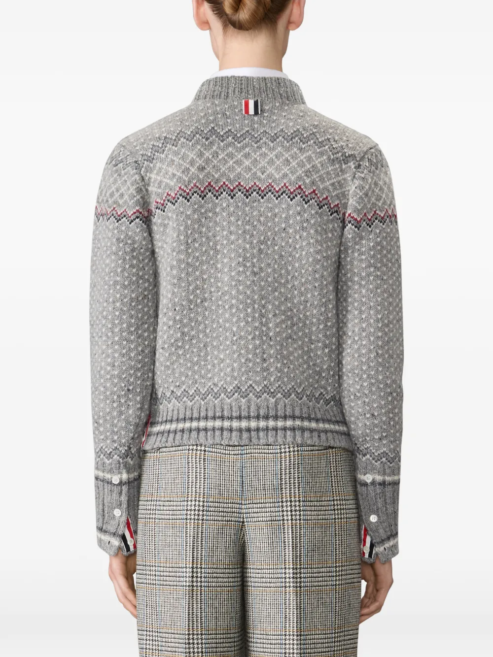 striped-trim cardigan