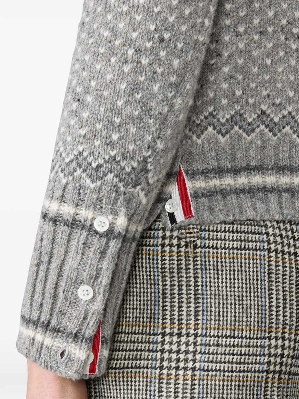 striped-trim cardigan
