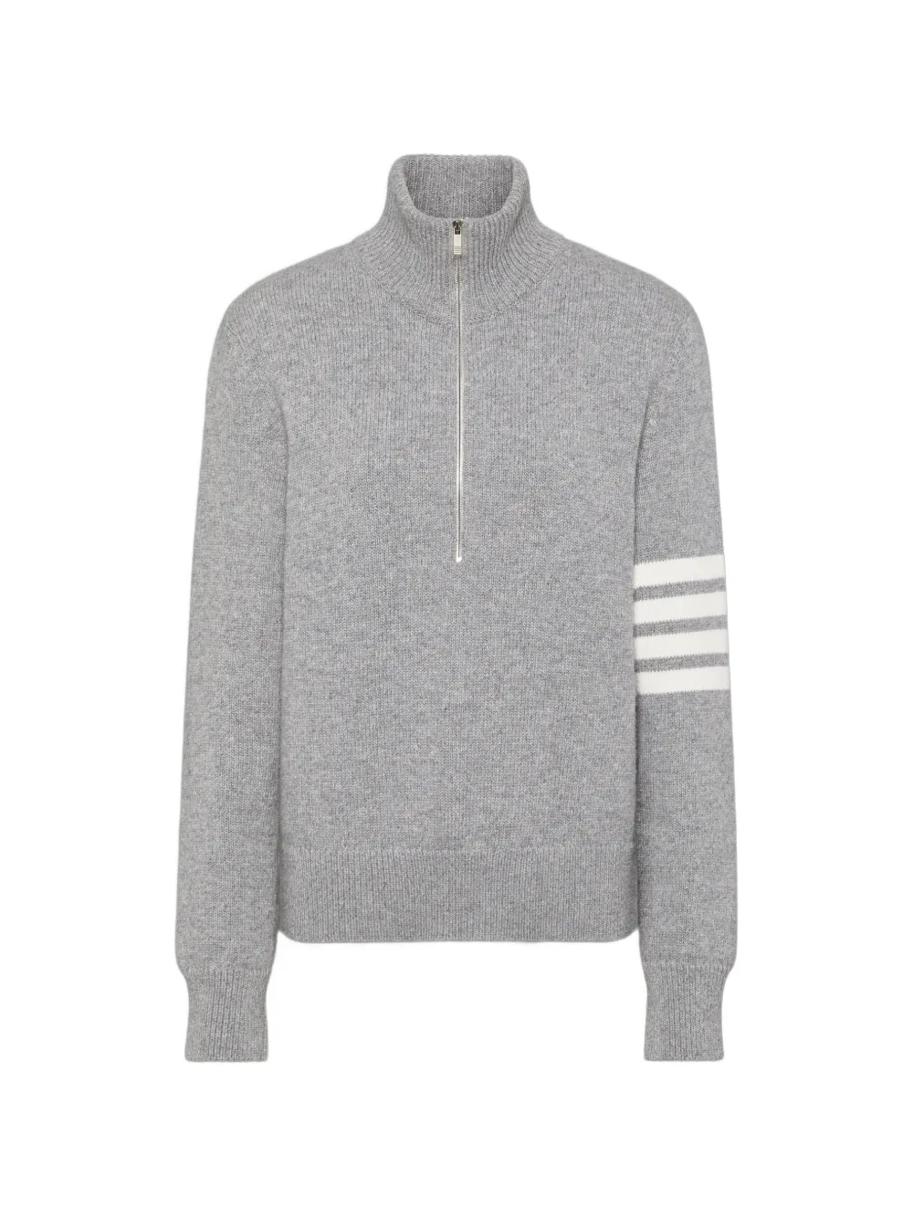 Thom Browne Trui van merinowol en jersey met vier strepen Grijs