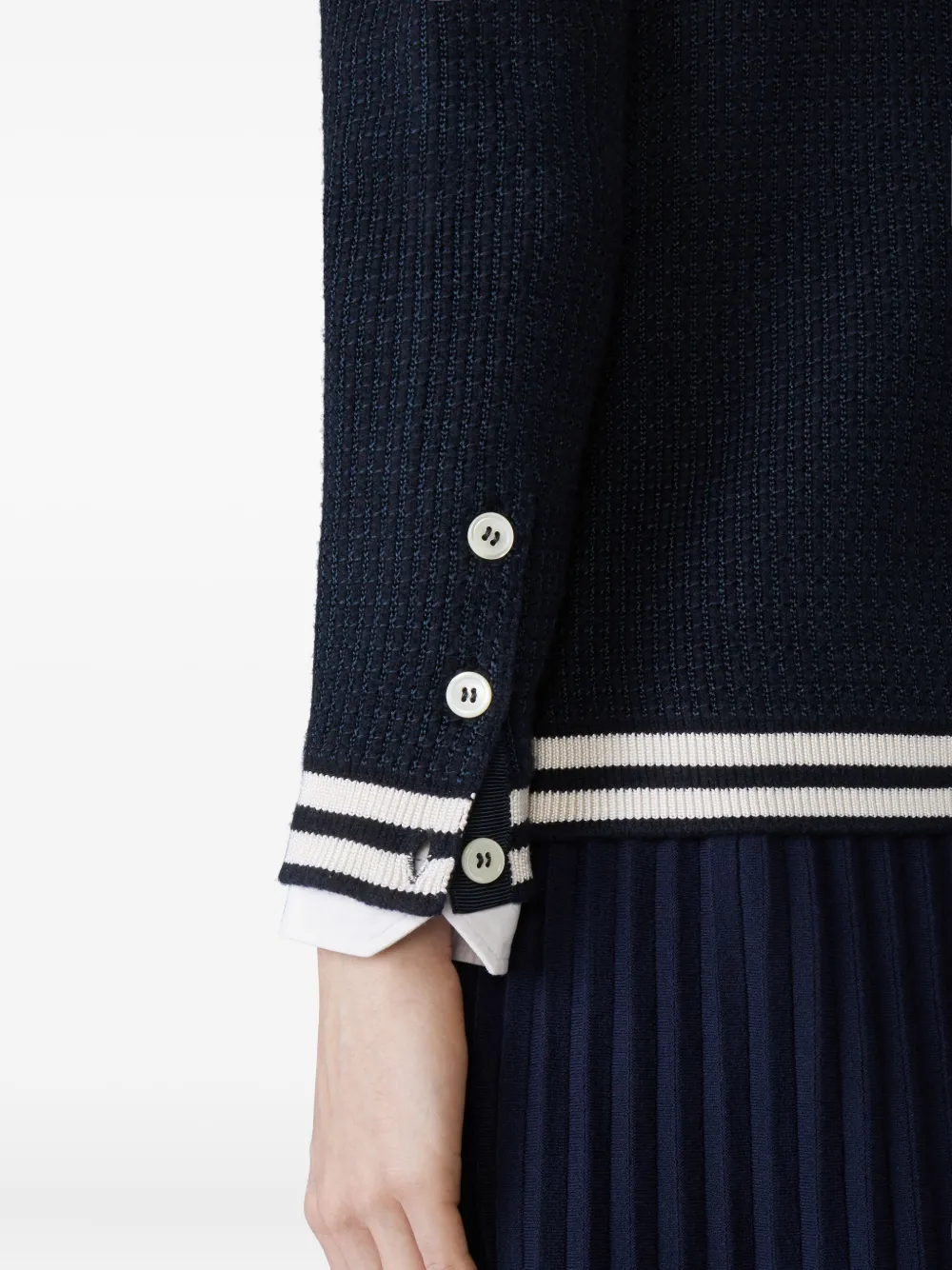 Thom Browne Cardigan Mit Streifendetail In Blue