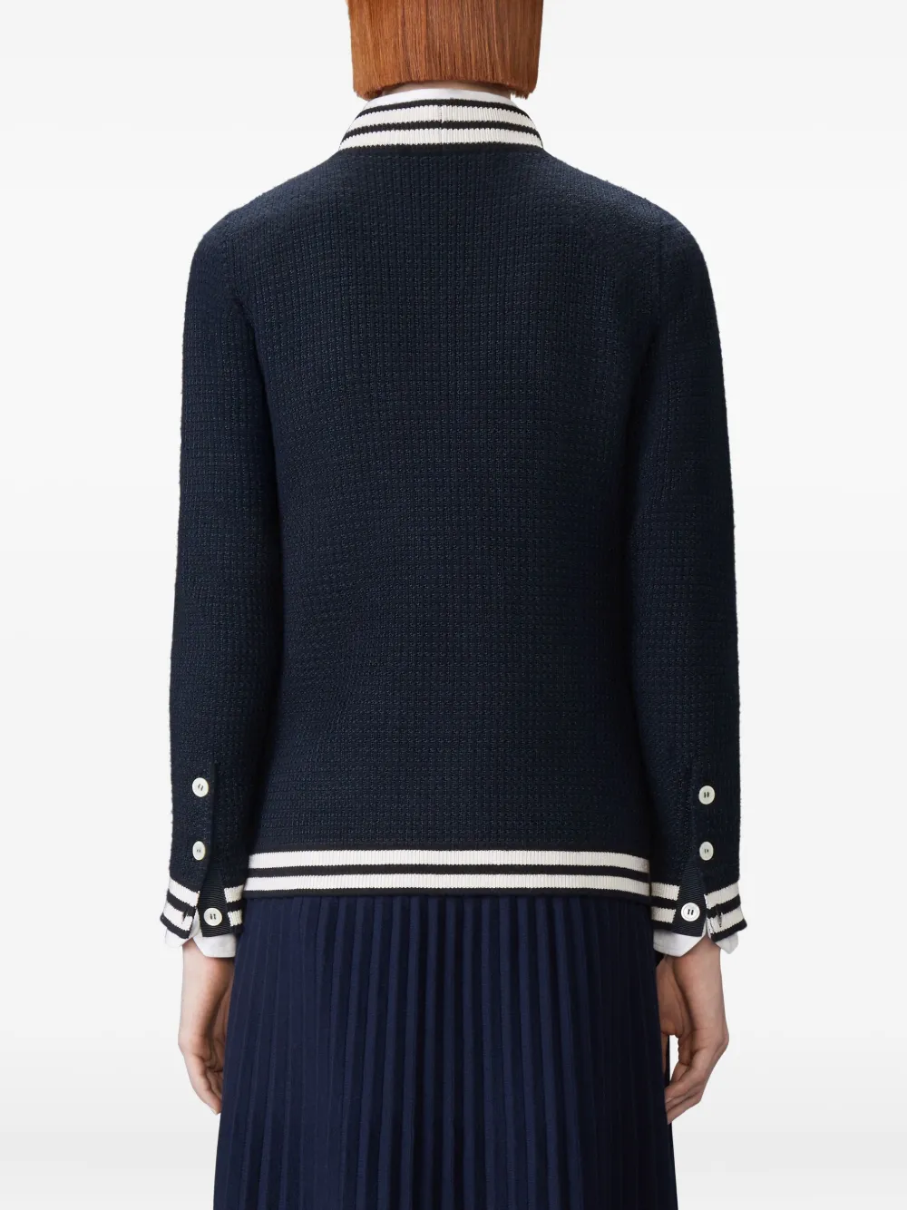 Thom Browne Cardigan Mit Streifendetail In Blue