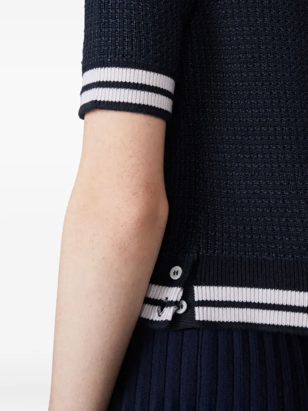 Thom Browne tuck-stitch Polo Top | Blue | FARFETCH ZA