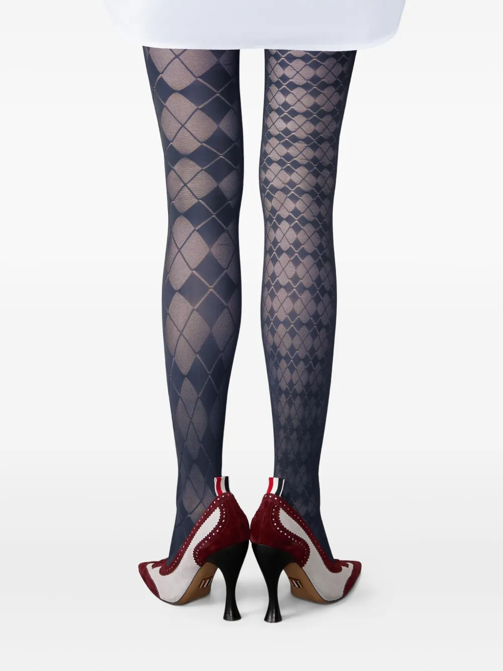Thom Browne Mesh panty met argyle patroon Blauw