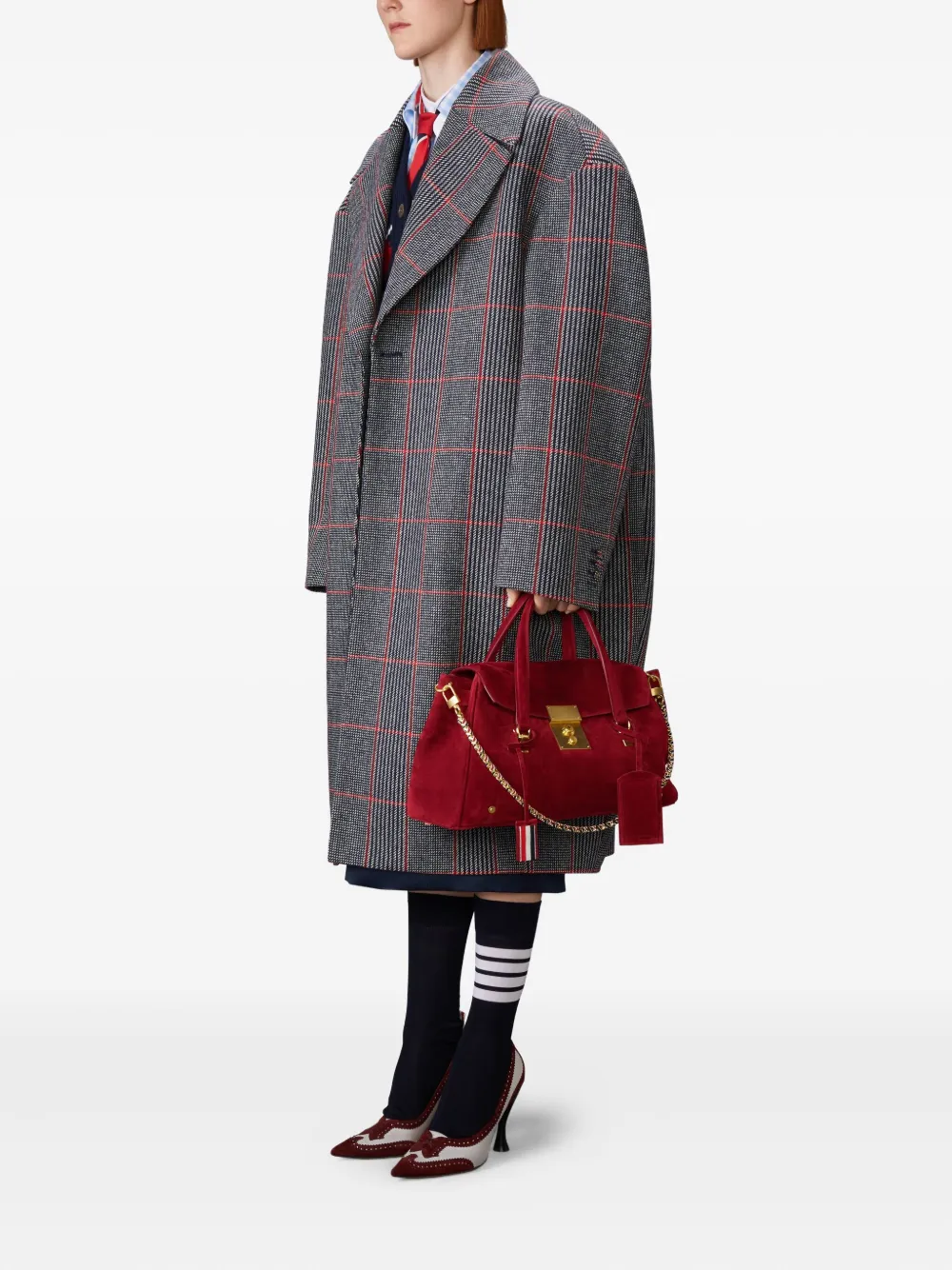 Thom Browne Mrs. Thom Calf-suede Holdall Bag In Red