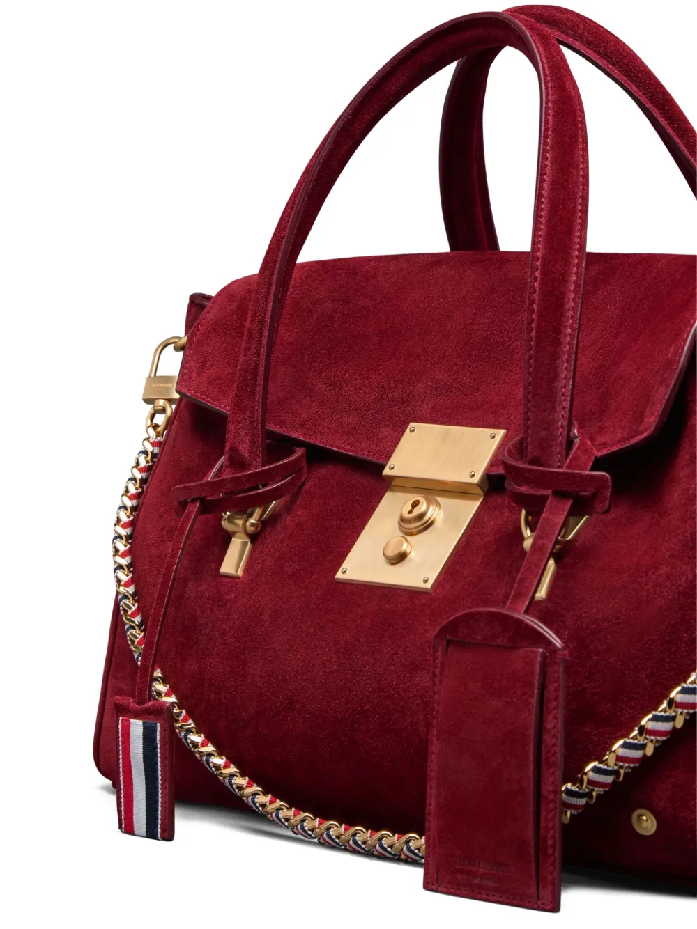Thom Browne Mrs. Thom Calf-suede Holdall Bag In Red