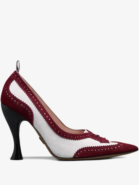 Thom Browne 105mm calf-suede low-throat wingtip pumps