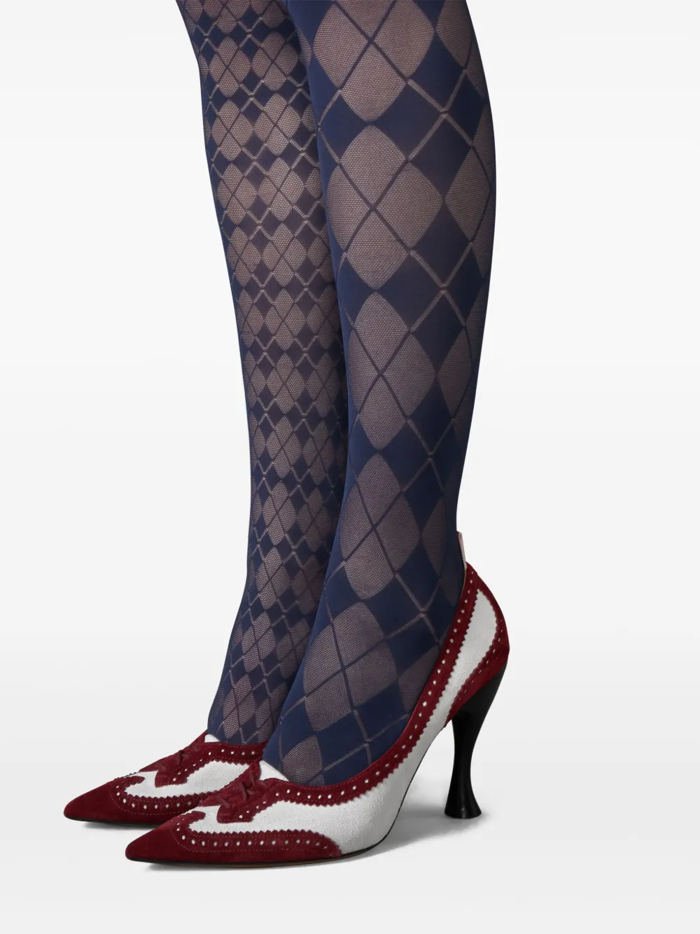 Thom Browne 90mm Wingtip Perforated-detail Pumps In Red