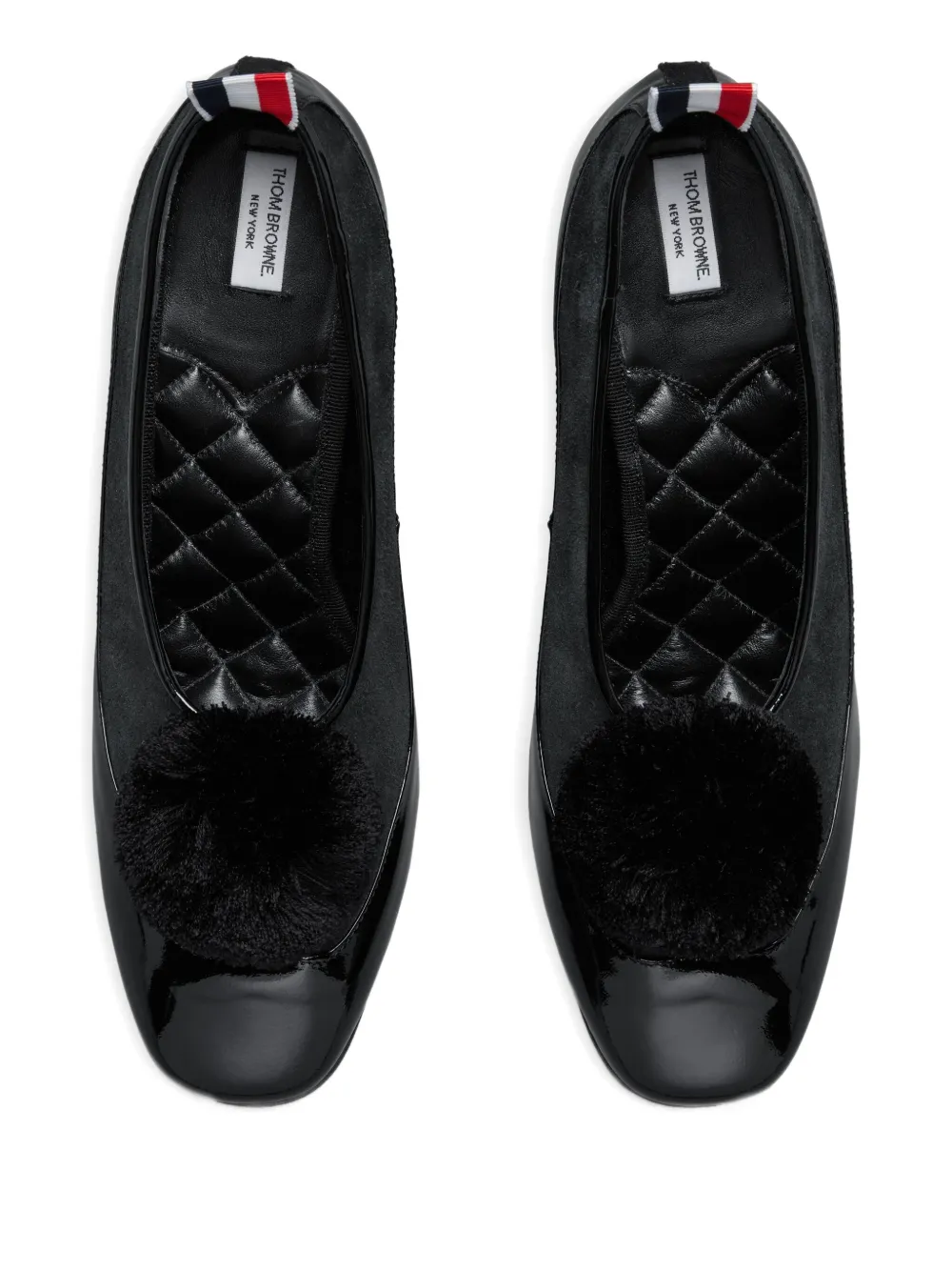 Thom Browne pom-pom leather pumps Black