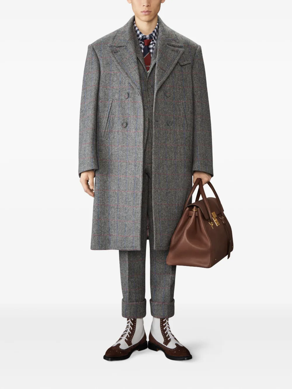 Thom Browne Overhemd met gingham ruit en vogeldetail - Blauw