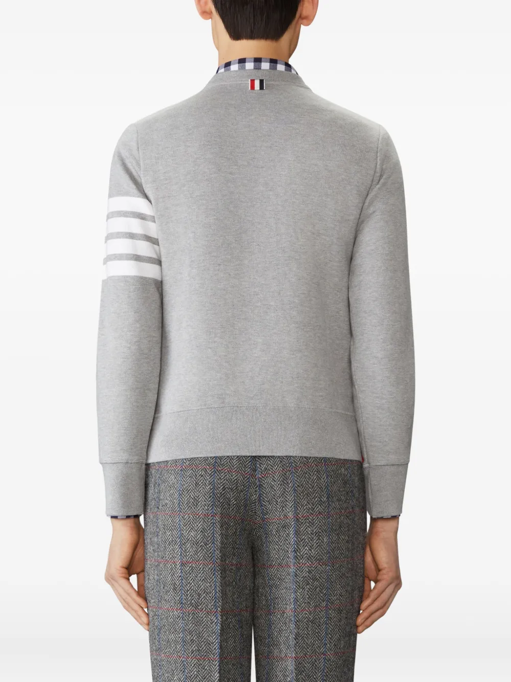 Thom Browne Sweater met 4 strepen en vogelapplicatie Grijs