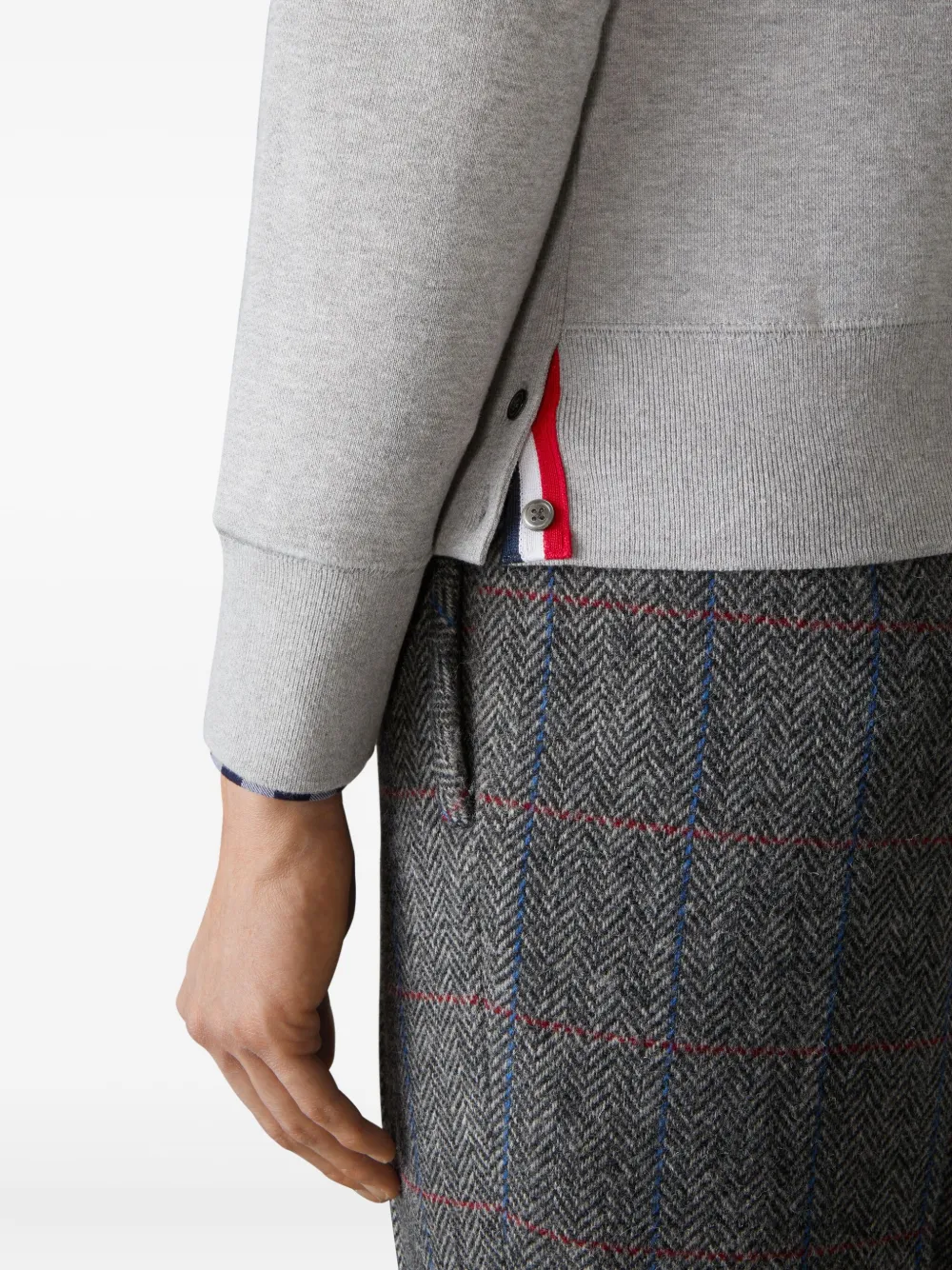 Thom Browne Sweater met 4 strepen en vogelapplicatie Grijs