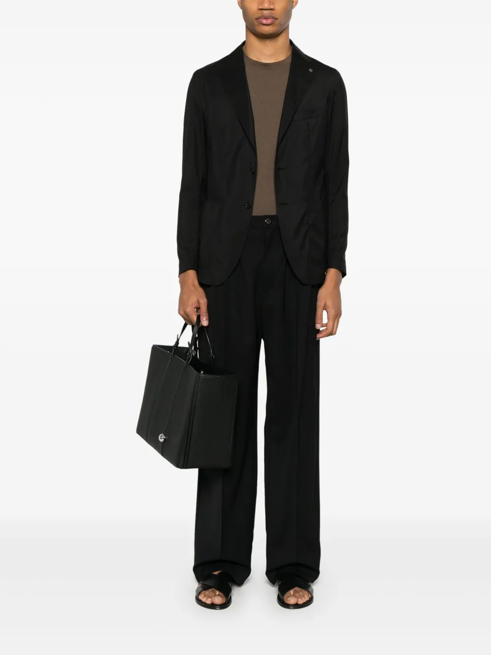 Shop Tagliatore Single-breasted Blazer In Black