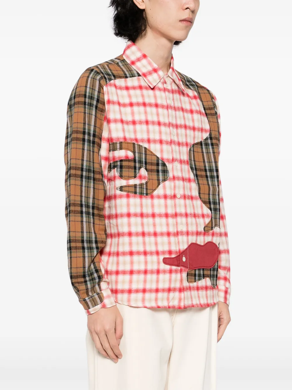 KidSuper Flanellen overhemd met patchwork Rood