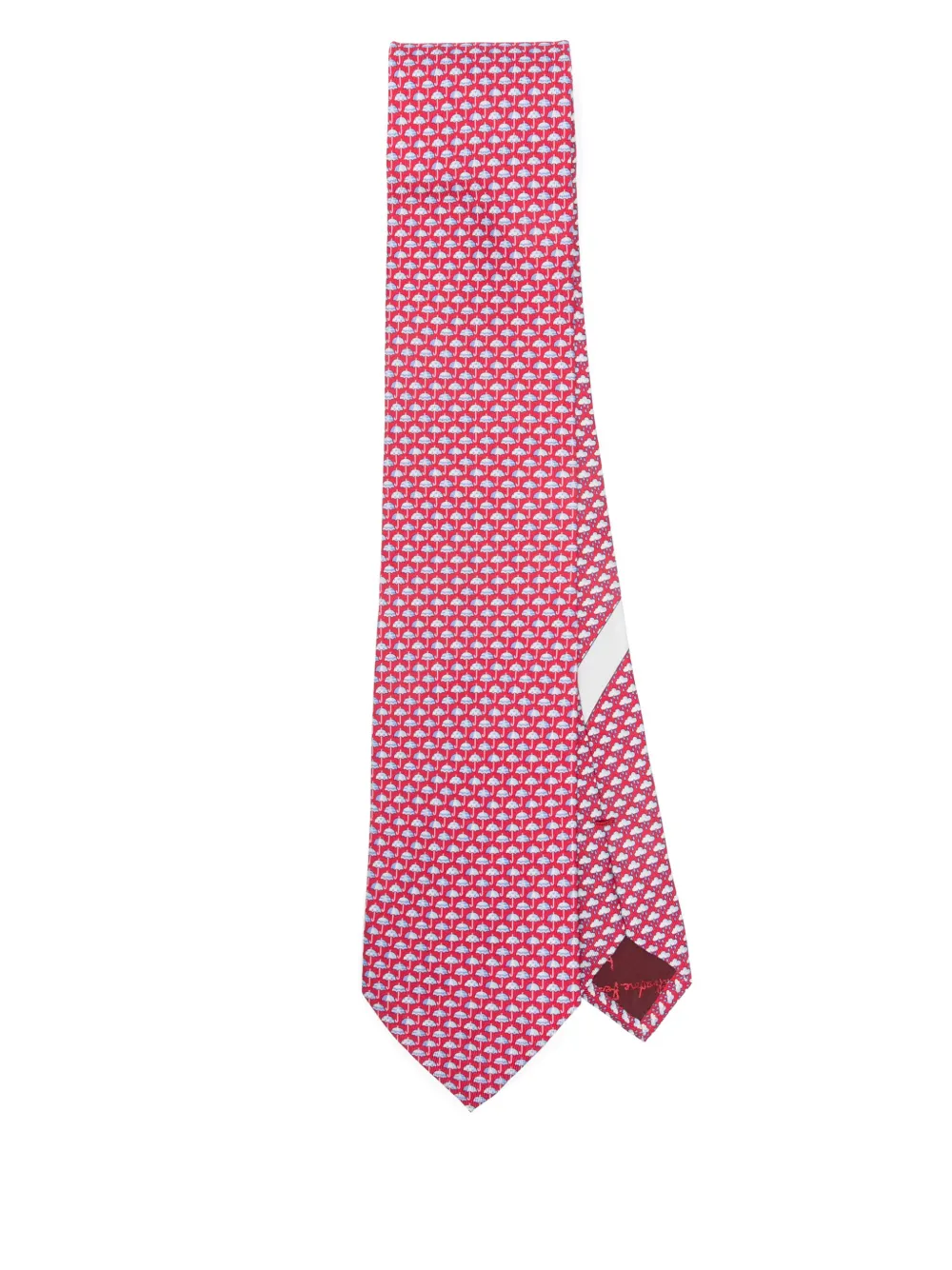 Ferragamo Stropdas met parapluprint Rood