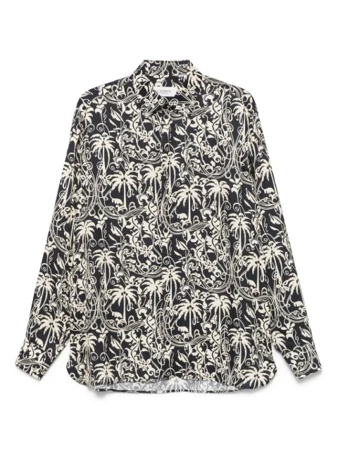 Laneus camisa con palmeras estampadas