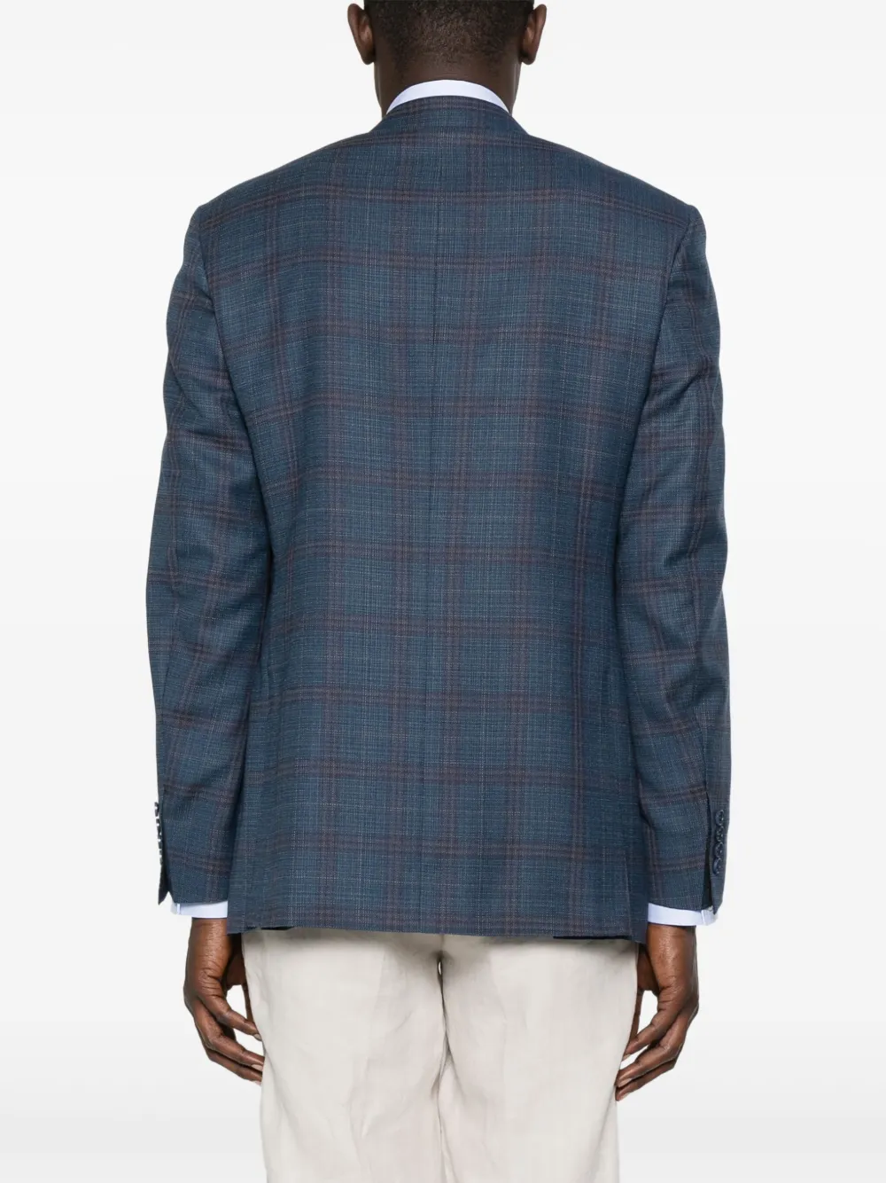 Canali Geruite blazer Blauw
