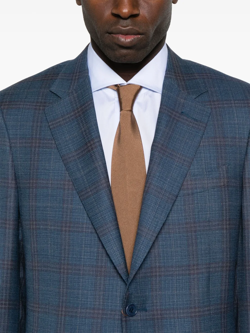 Canali Geruite blazer Blauw
