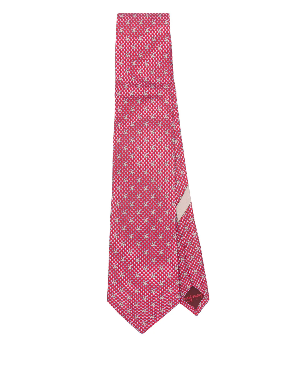 Ferragamo Stropdas met print Rood