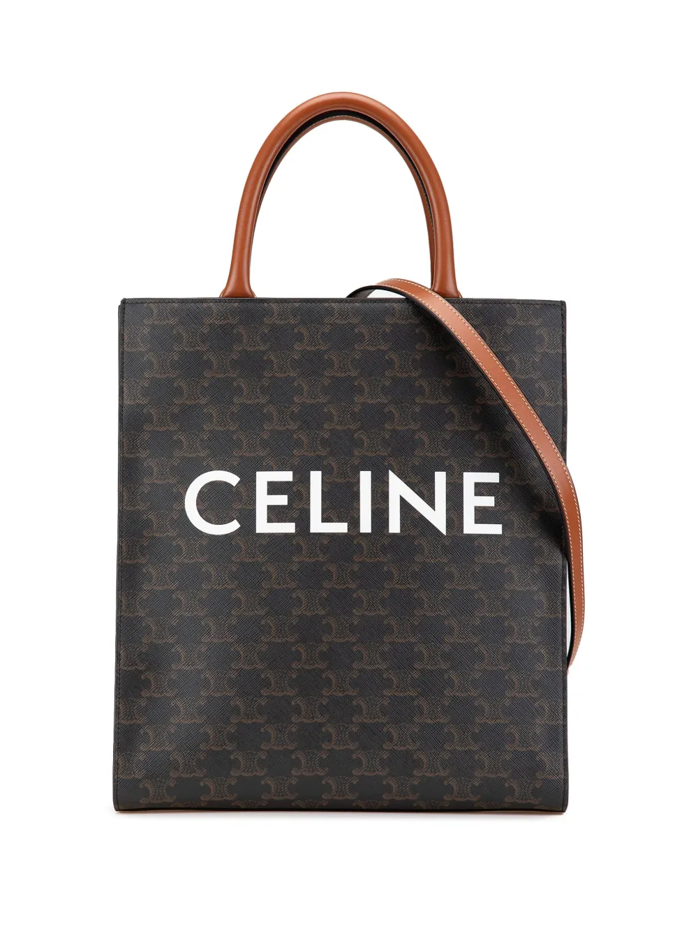 Céline Pre-Owned bolsa satchel Small Triomphe Coated Canvas Vertical Cabas 2021 | marrón | Image 1