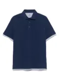 Brunello Cucinelli faux-layered polo shirt - Blue