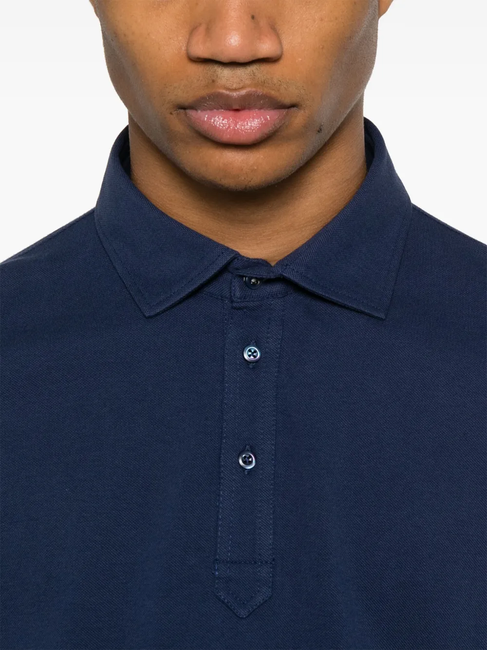 Brunello Cucinelli Poloshirt met imitatielaag Blauw