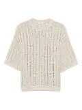 Brunello Cucinelli sequin-embellished T-shirt - Neutrals