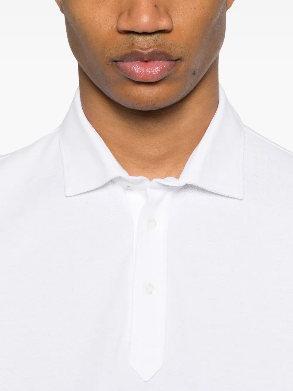 Brunello Cucinelli Poloshirt met imitatielaag Wit