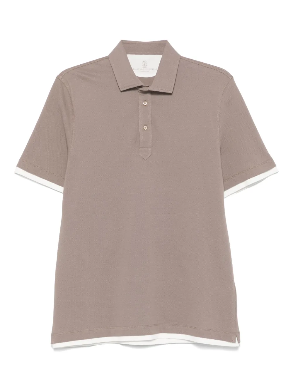 Brunello Cucinelli faux-layered polo shirt | Brown | Image 1