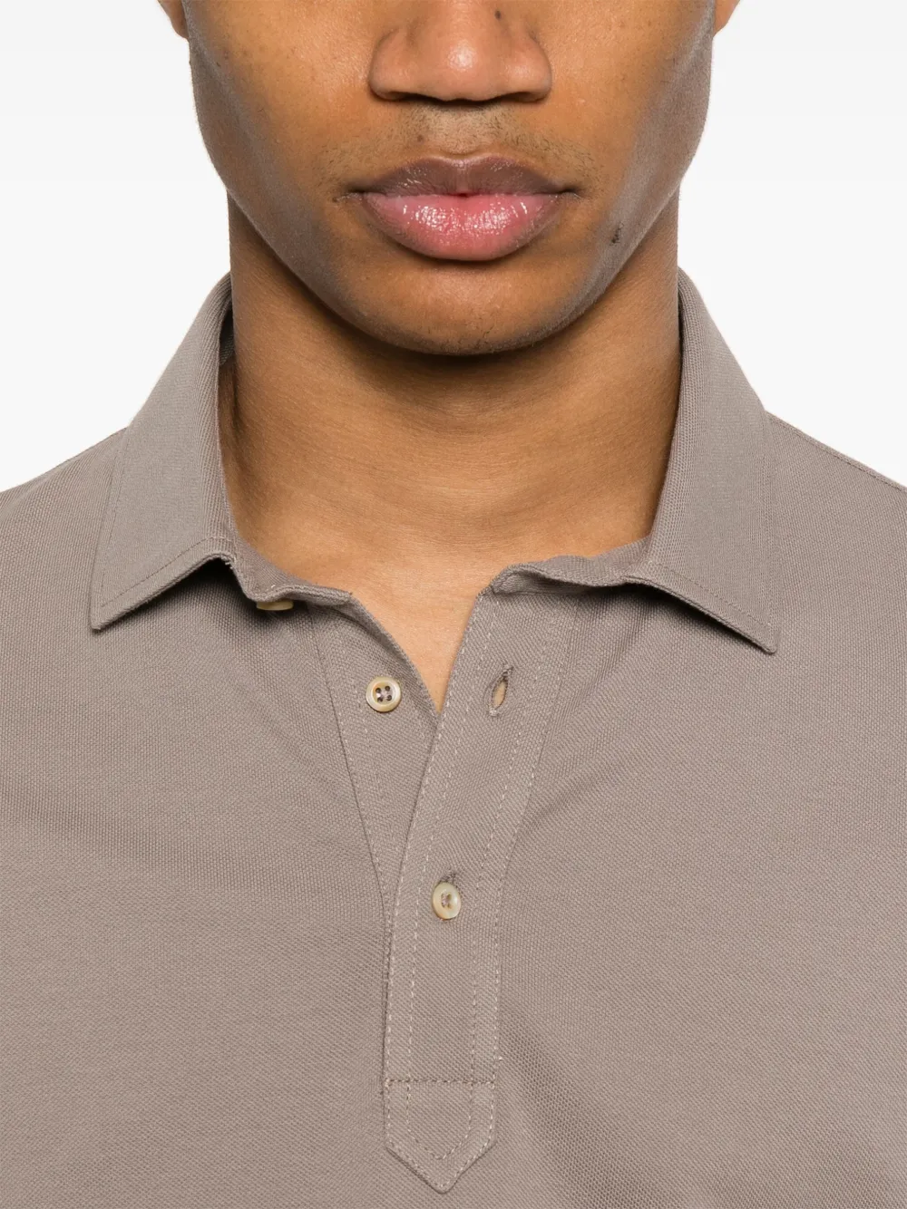 Brunello Cucinelli Poloshirt met imitatielaag Bruin