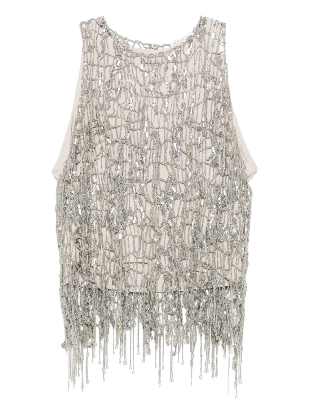 Brunello Cucinelli Top met Monili-kettingdetail Zilver