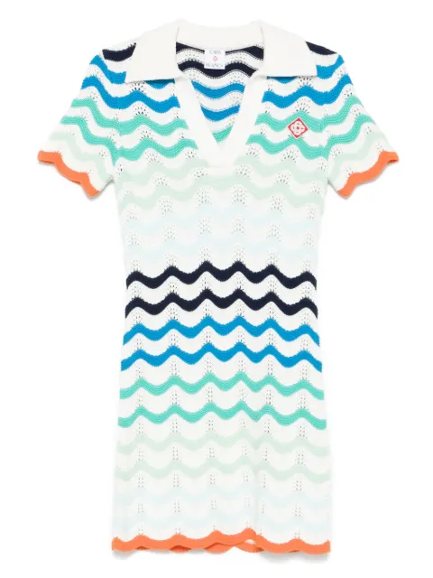 Casablanca wavy-crochet mini dress