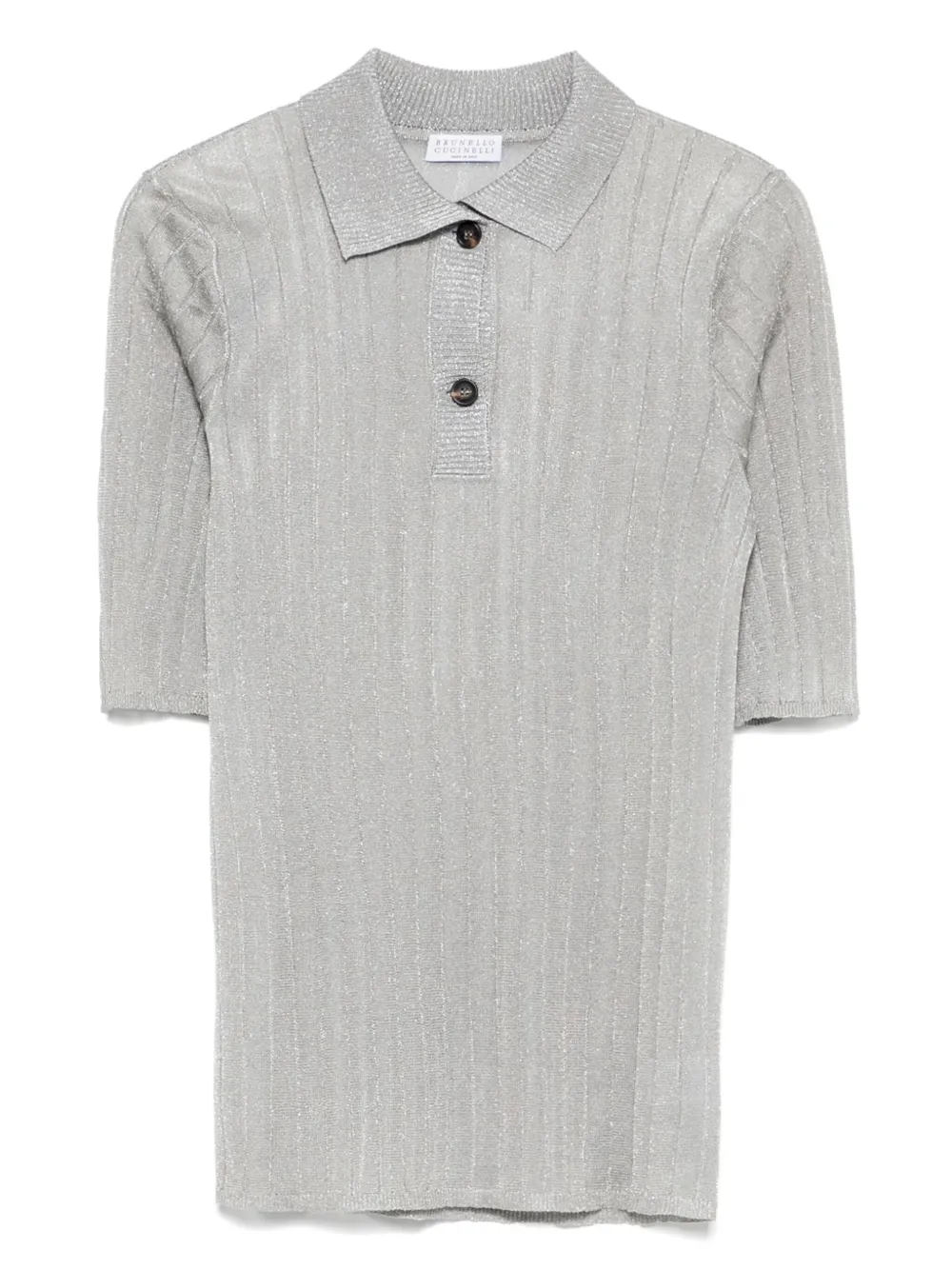 Brunello Cucinelli Geribbeld poloshirt Grijs
