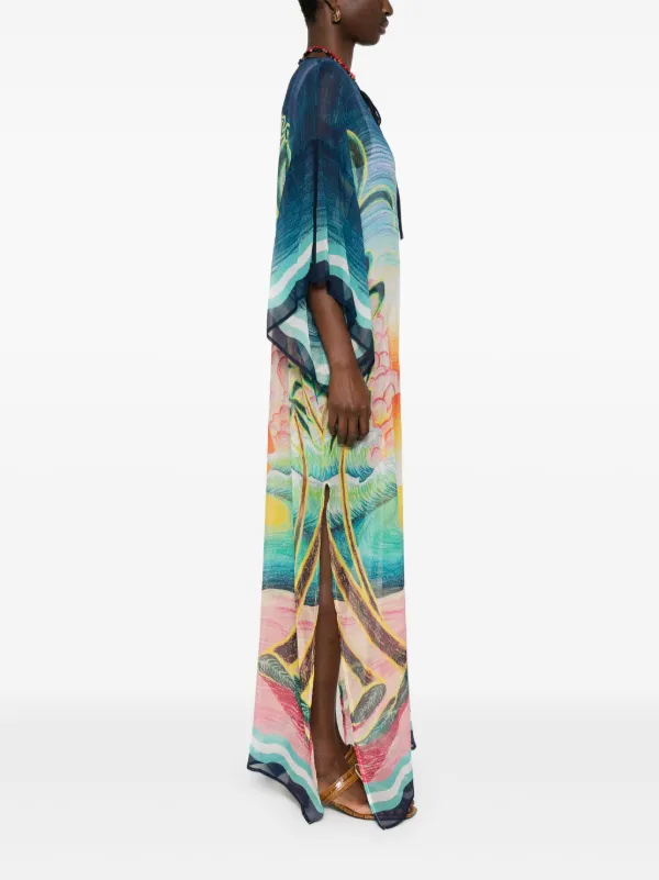 casablanca silk dress La Monnaie Monogram Silk Dress with V-Cut Detail in White