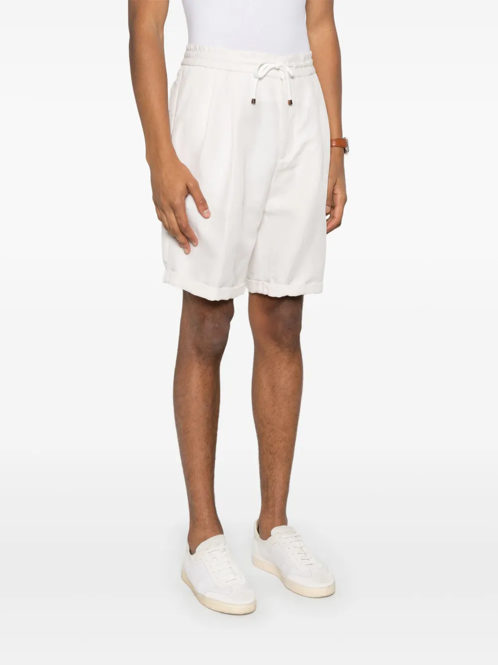 Brunello Cucinelli Shorts met trekkoord Wit