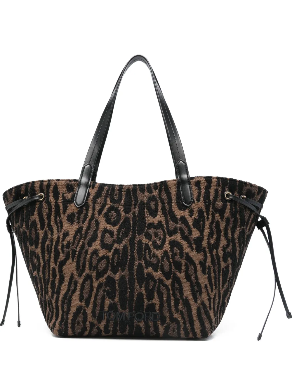 TOM FORD large leopard-jacquard tote bag Bruin