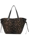 TOM FORD large leopard-jacquard tote bag - Brown