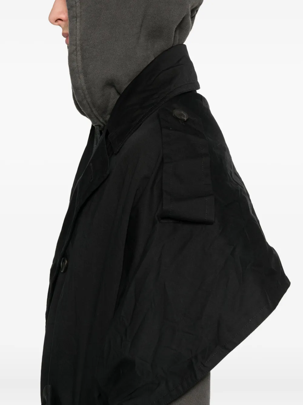 Balenciaga Trenchcoat met capuchon Zwart