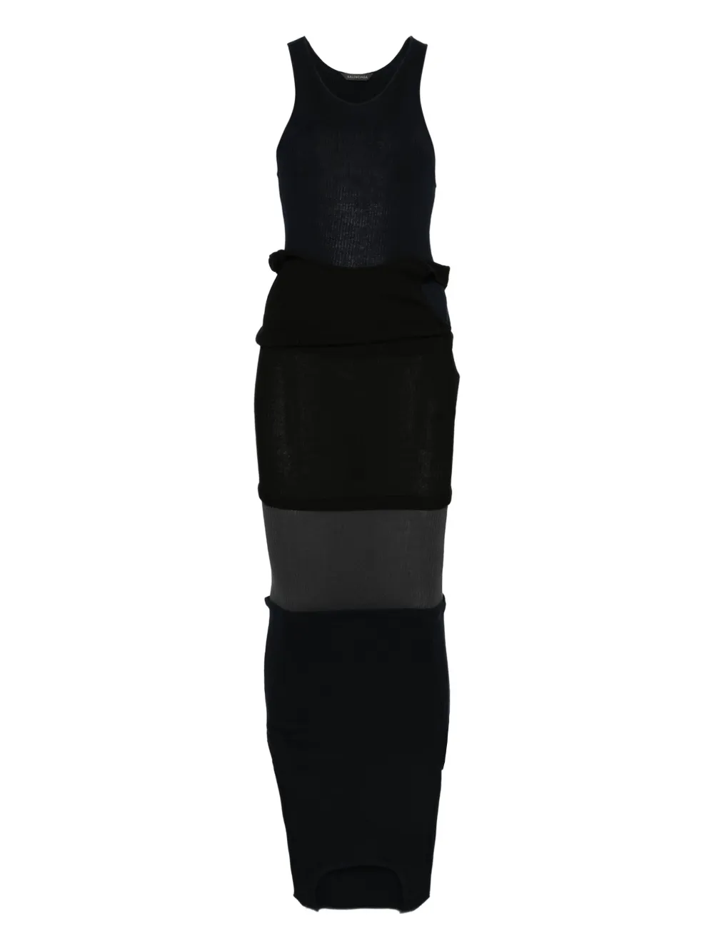 Balenciaga sleeveless maxi dress Blauw