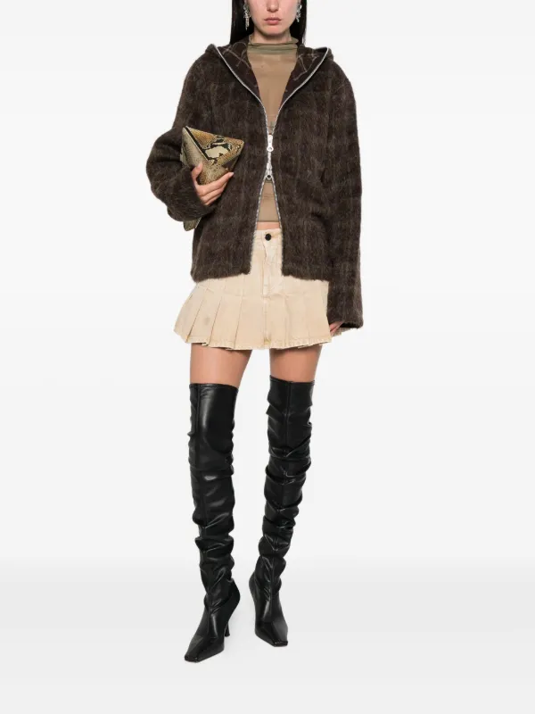 Balenciaga Pleated Denim Mini Skirt | Neutrals | FARFETCH