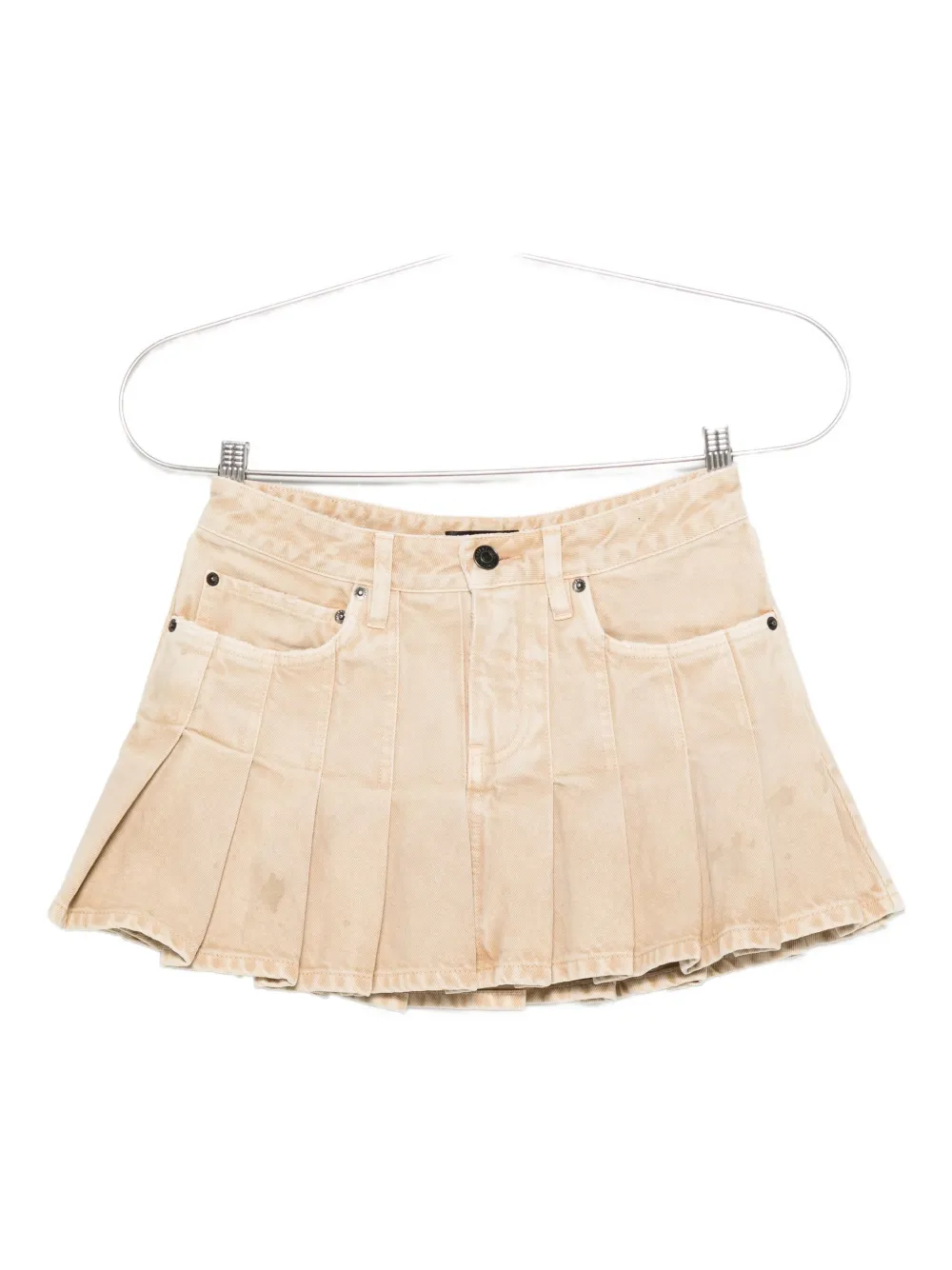 Balenciaga Pleated Denim Mini Skirt